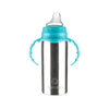Vaso para sorber de acero inoxidable 3 en 1 para niños pequeños, biberón de acero inoxidable