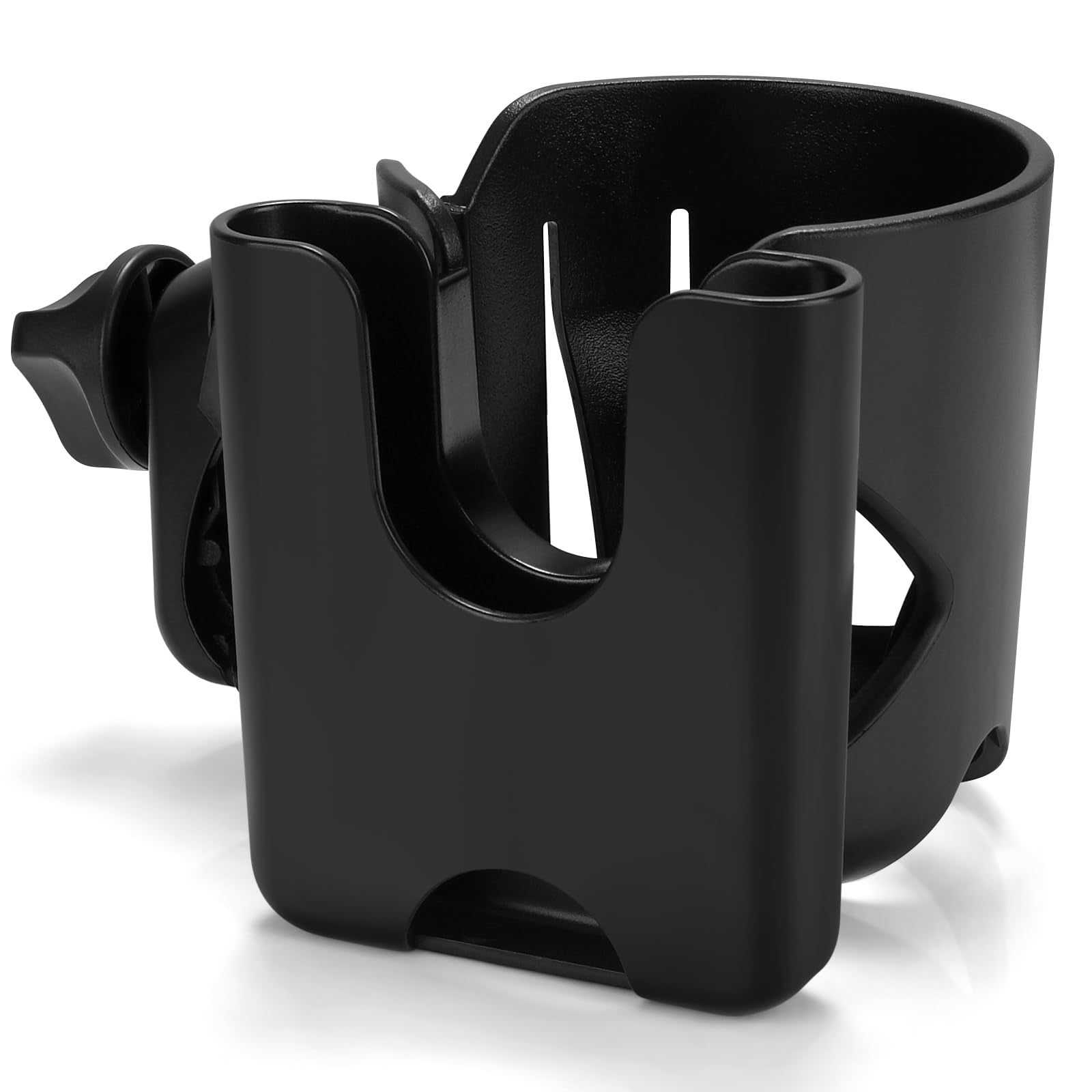 Accmor Portavasos universal, portavasos para cochecito con soporte para teléfono, giratorio de 360°