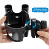 Accmor Portavasos universal, portavasos para cochecito con soporte para teléfono, giratorio de 360°