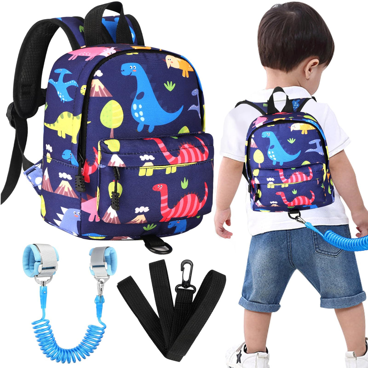 Accmor Correa de mochila para niños pequeños con eslabón de muñeca antipérdida