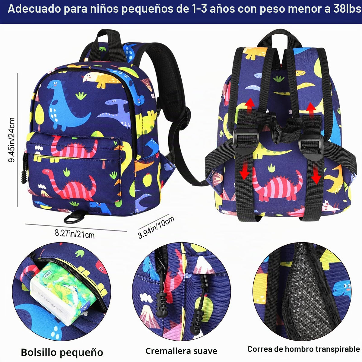 Accmor Correa de mochila para niños pequeños con eslabón de muñeca antipérdida