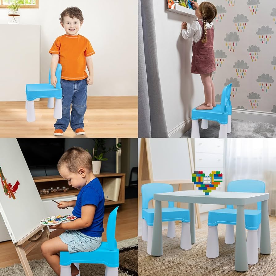Silla de plástico para niños pequeños burgkidz, duradera y ligera, 9.3