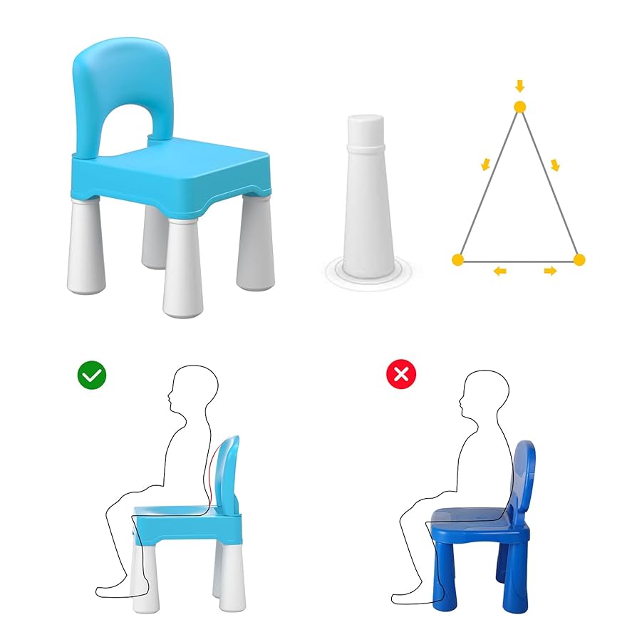 Silla de plástico para niños pequeños burgkidz, duradera y ligera, 9.3