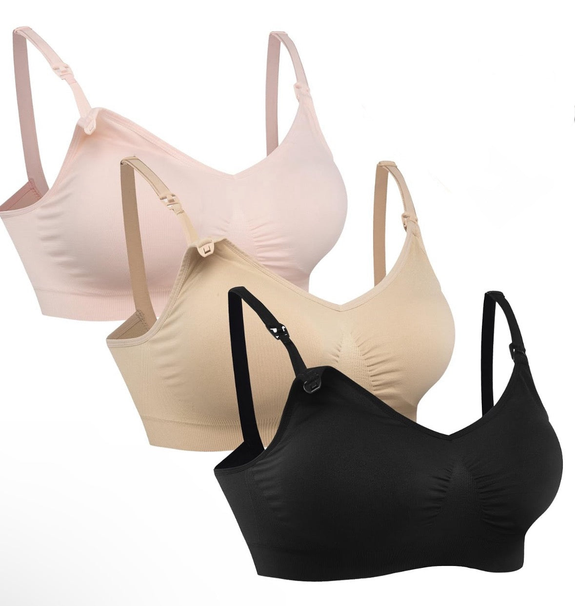 Hofish - Paquete de 3 brassieres de maternidad de lactancia, Talla L