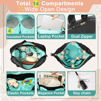 MOMINSIDE - Mochila de cuero convertible para pañales de bebé