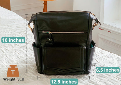 MOMINSIDE - Mochila de cuero convertible para pañales de bebé