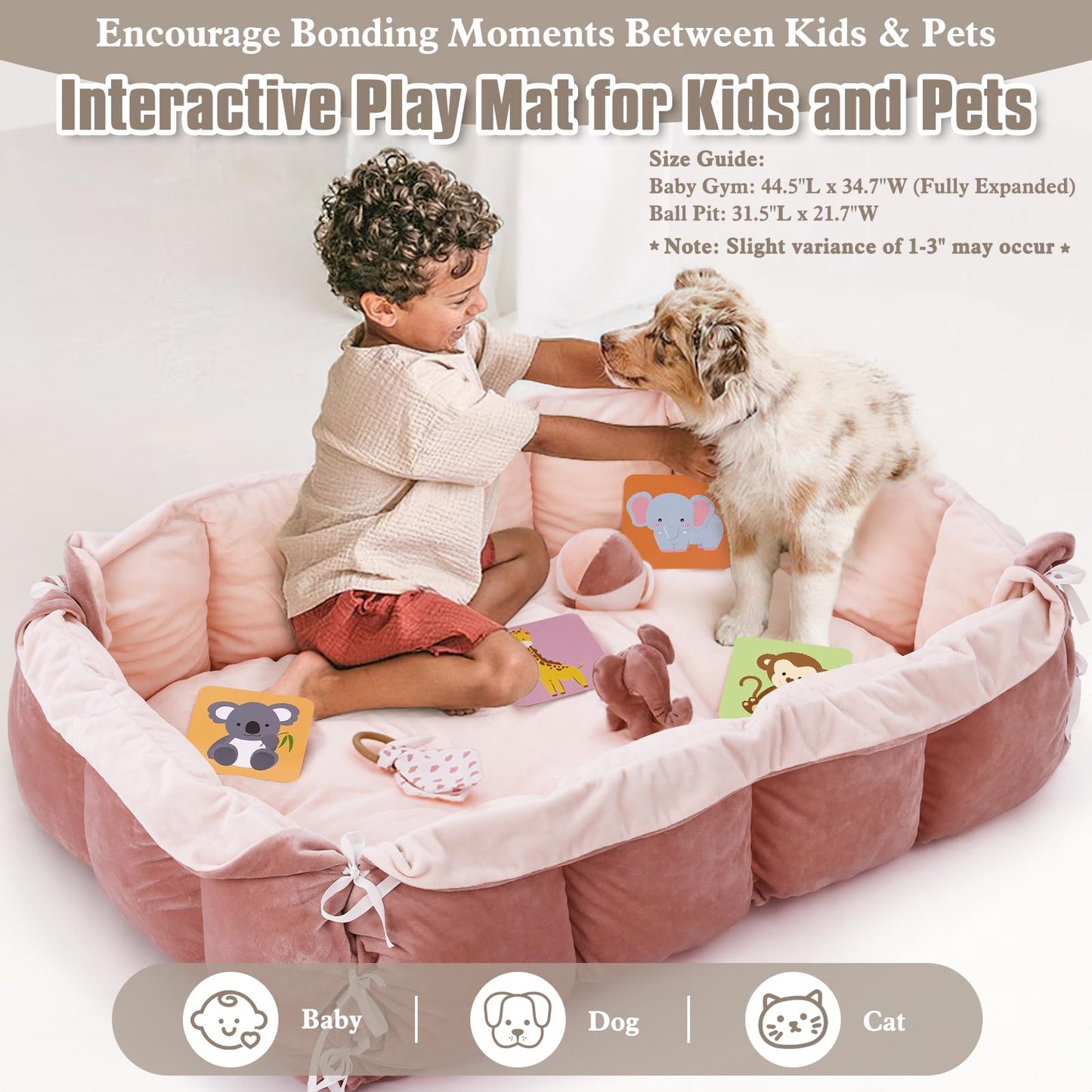 Manta de juegos y gimnasio de actividades de peluche 5 en 1 para bebés