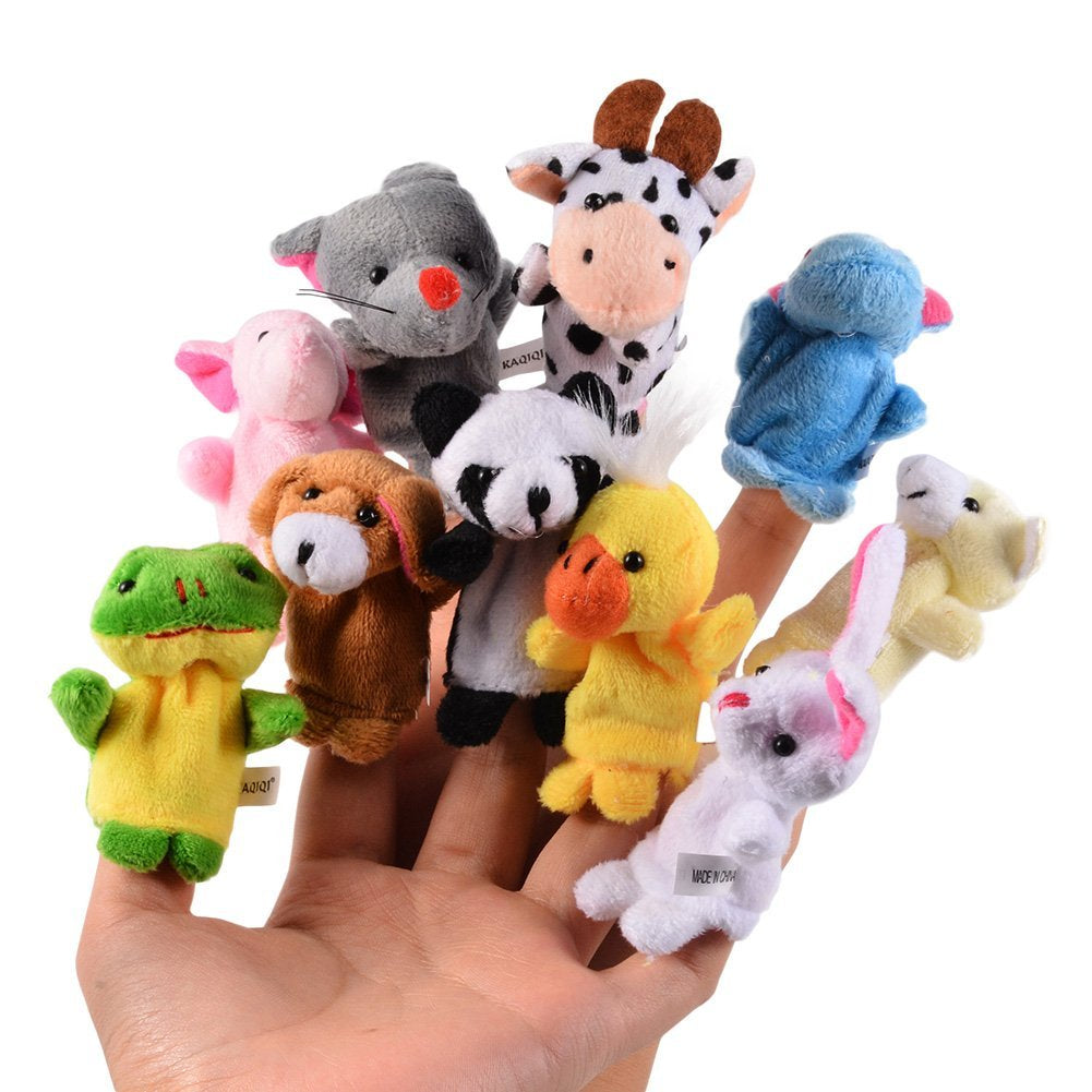 Animal Finger Puppets Set terciopelo estilo Animal, 10 piezas