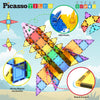 PicassoTiles Set de bloques azulejos magnéticos de construcción, 100 piezas