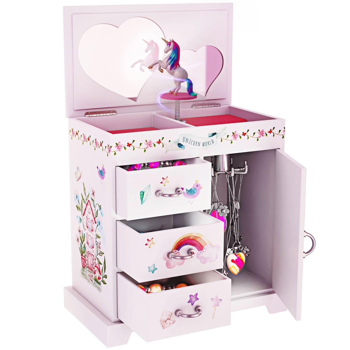 Pretty Me Joyero musical de unicornio para niños, regalos para niñas