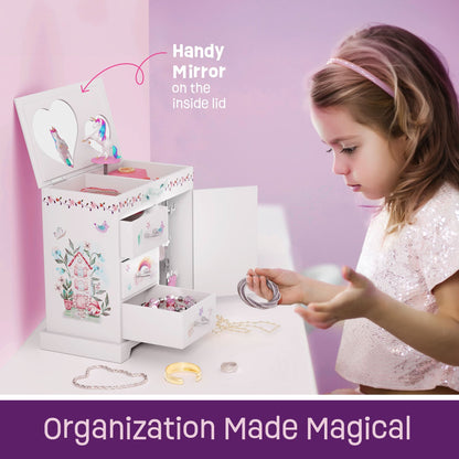 Pretty Me Joyero musical de unicornio para niños, regalos para niñas
