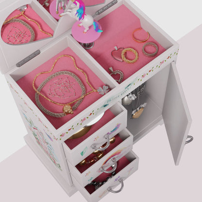 Pretty Me Joyero musical de unicornio para niños, regalos para niñas