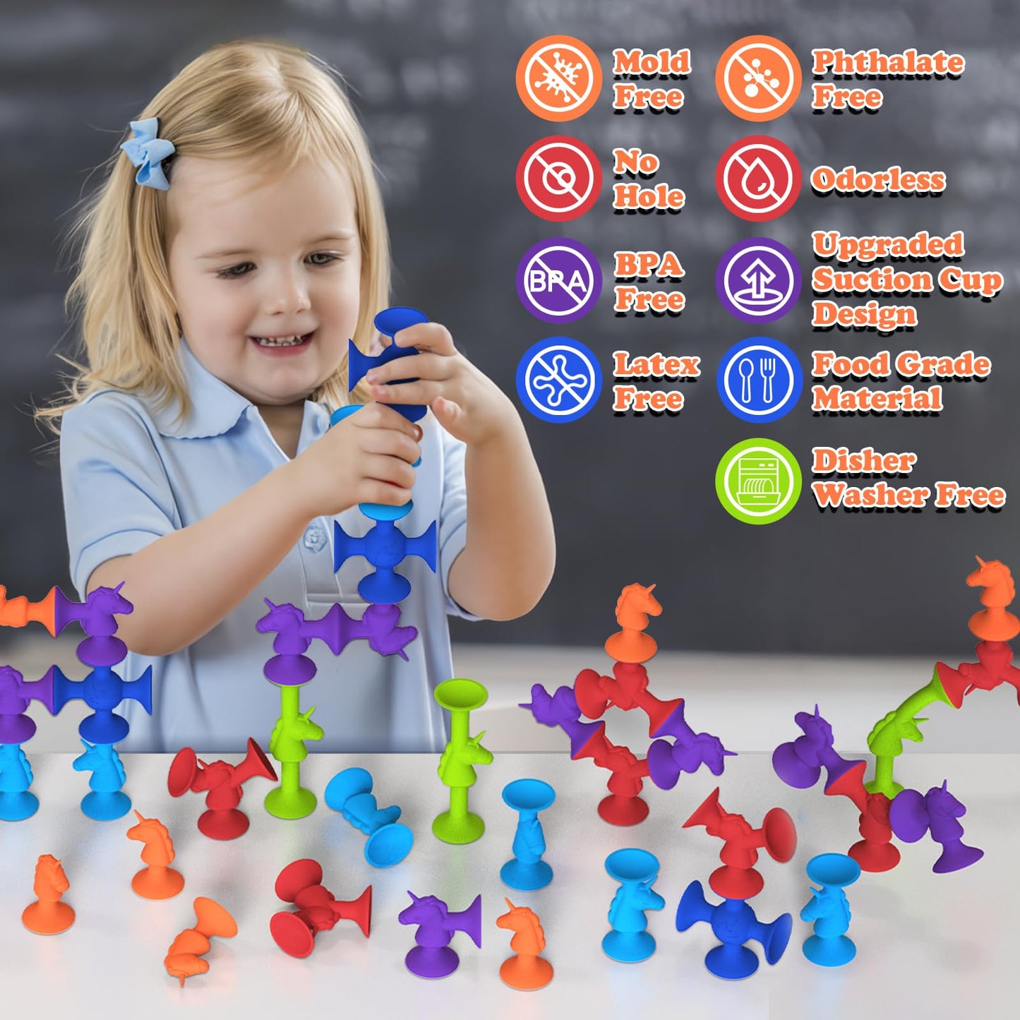 Juguetes de baño creativos para niños de 11 años de unicornio Montesorri