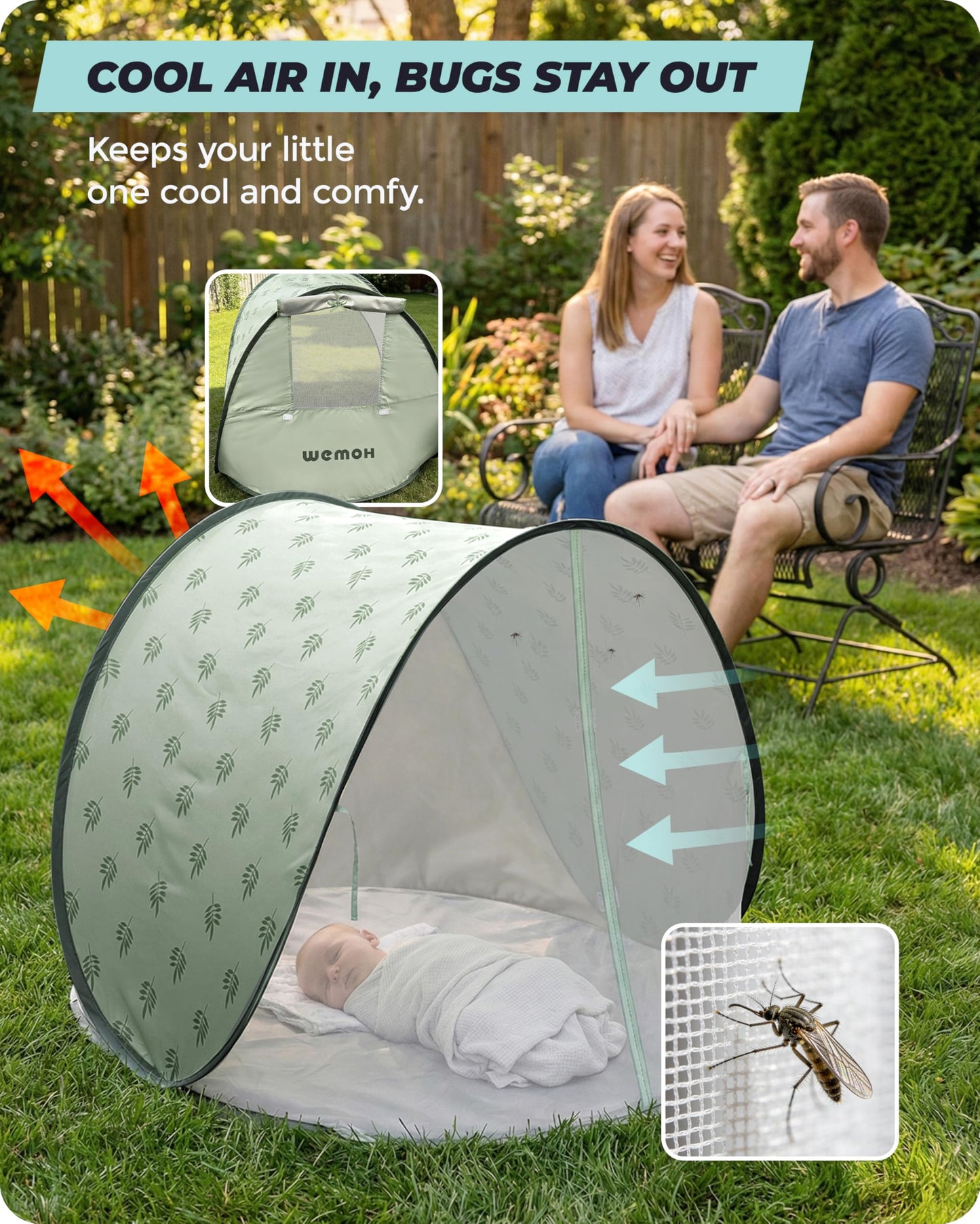 Tienda de campaña de playa para bebé, con protección solar UPF 50+