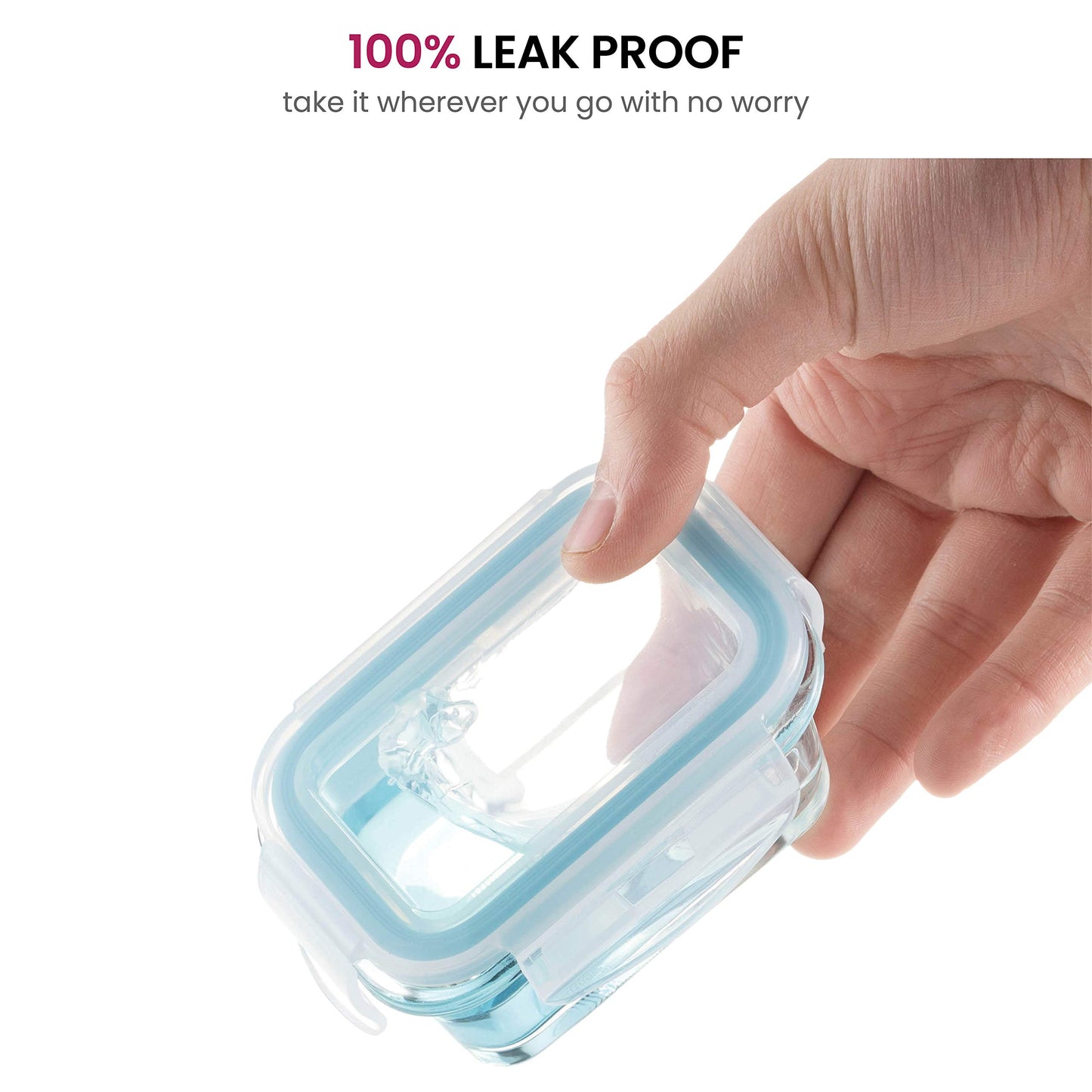 FineDine Recipiente de vidrio para almacenamiento de alimentos