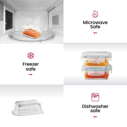 FineDine Recipiente de vidrio para almacenamiento de alimentos