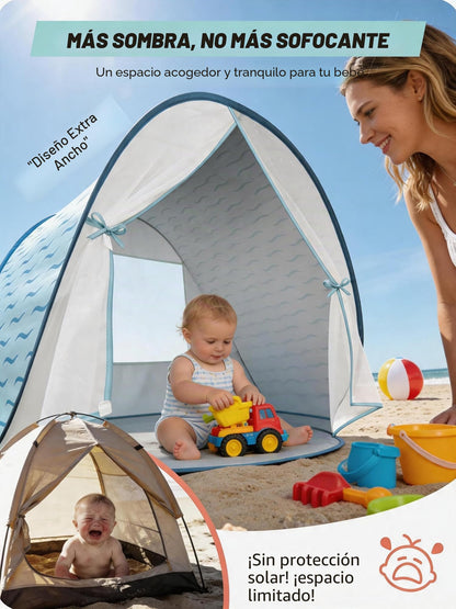 Tienda de campaña de playa para bebé, con protección solar UPF 50+