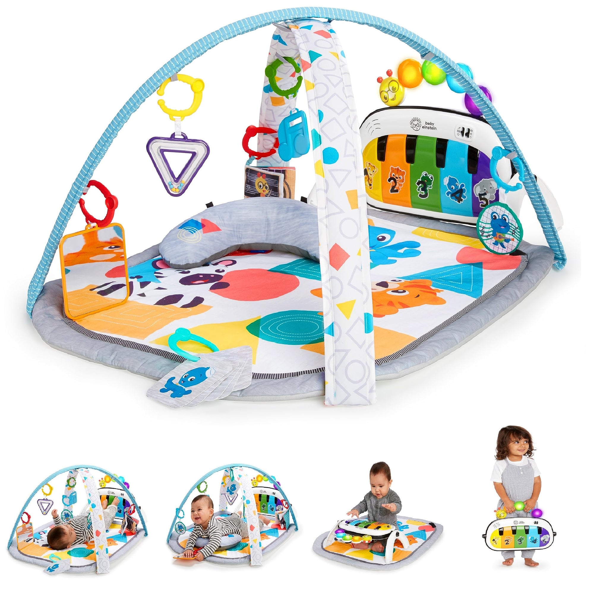 Baby Einstein Alfombrilla de actividad 4 en 1 Kickin' Tunes para jugar música y lenguaje para gimnasio y piano