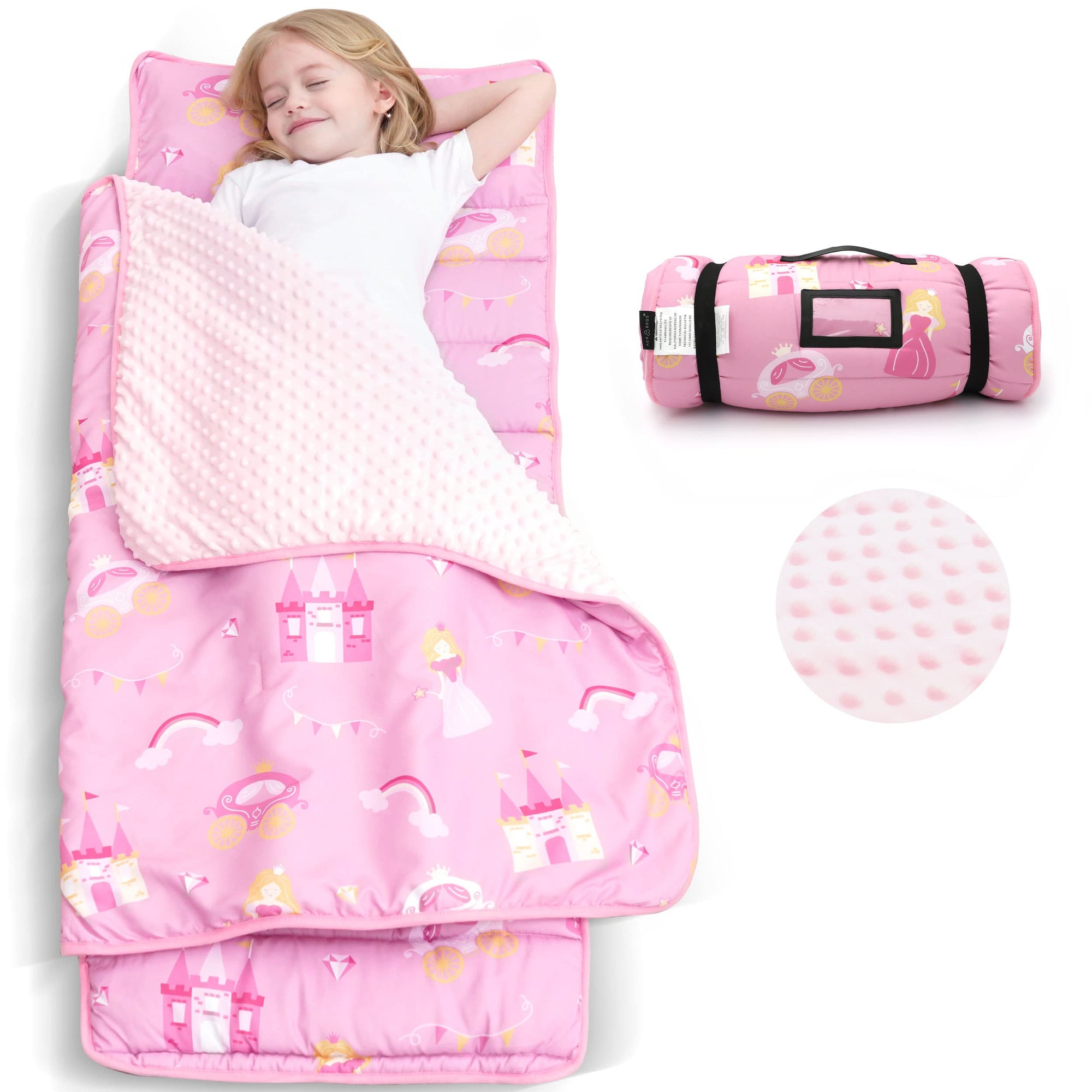 ACRABROS Tapete para la siesta con almohada y manta para niños pequeños