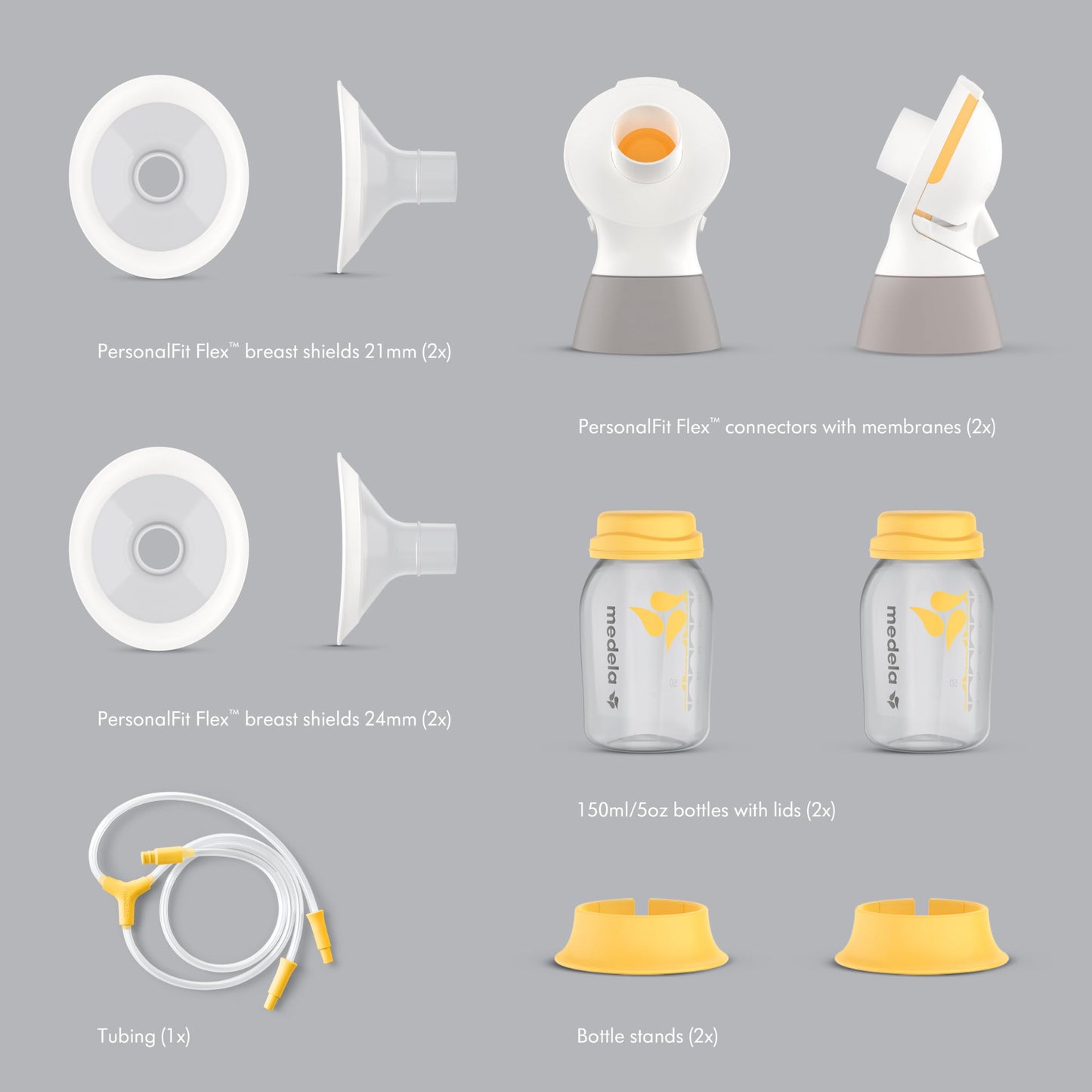 Medela Classic PersonalFit Flex - Kit de bombeo doble para extractores de leche eléctricos