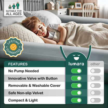 LUMARA Riel de cama inflable para niños de 2 unidades