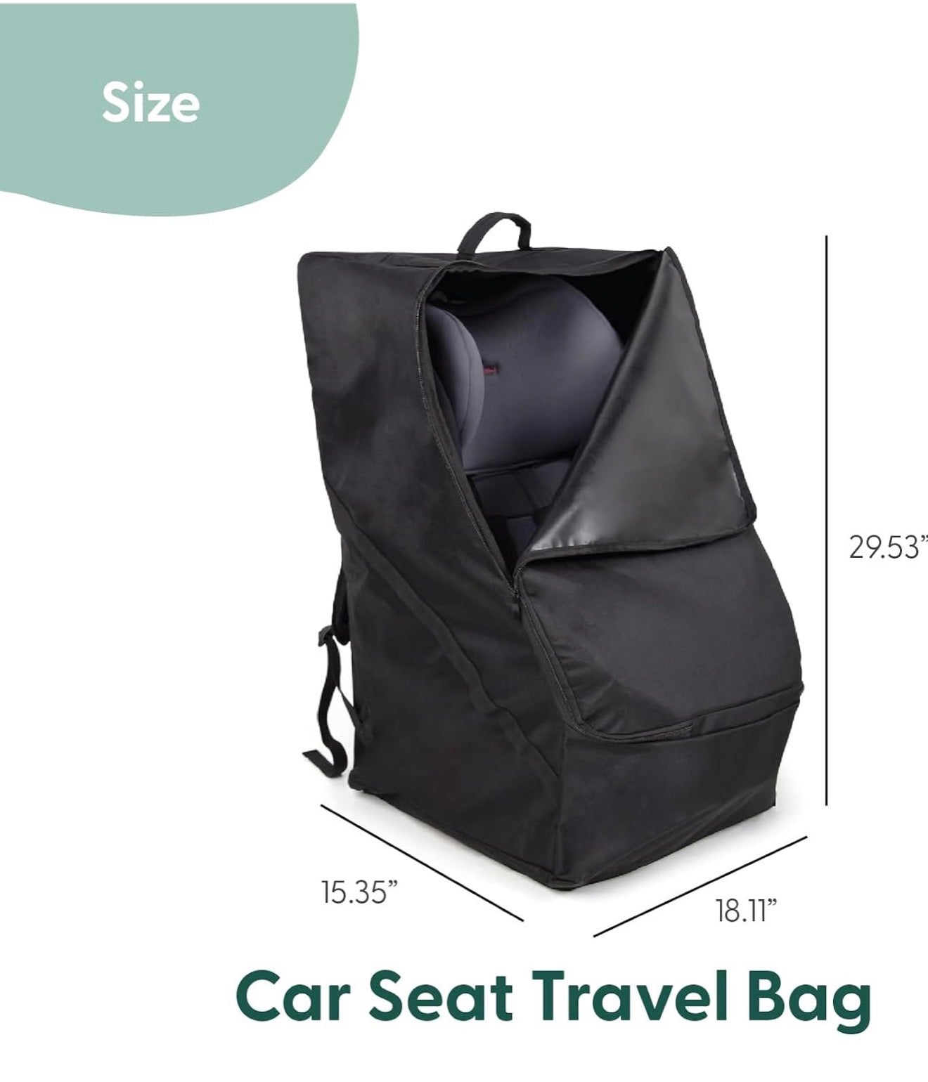 The Peanutshell Bolsa de viaje para asiento de automóvil, bolsa acolchada duradera