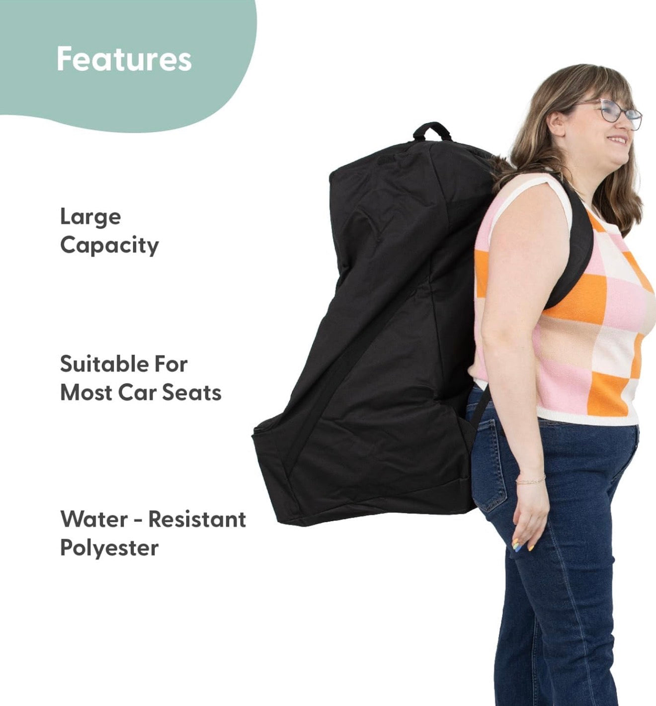 The Peanutshell Bolsa de viaje para asiento de automóvil, bolsa acolchada duradera