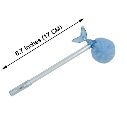 Maydahui 12 bolígrafos de gel con pompones de cola de sirena