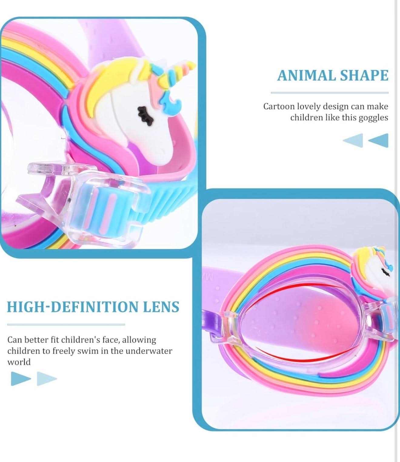 PRETYZOOM Gafas de natación antivaho para niños, 3-6 años