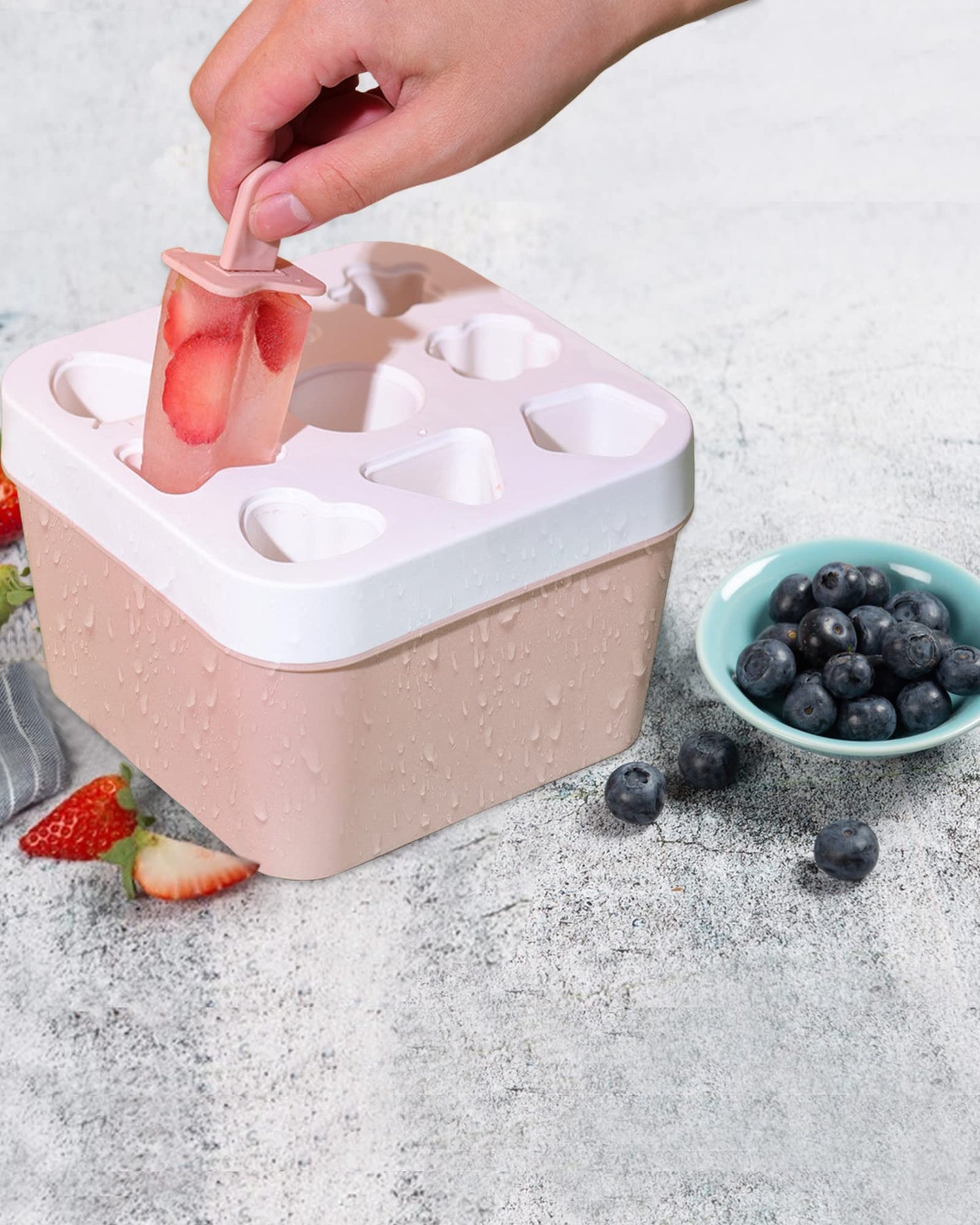 Moldes para paletas de hielo, 9 cavidades, máquina de paletas casera de fácil liberación sin BPA