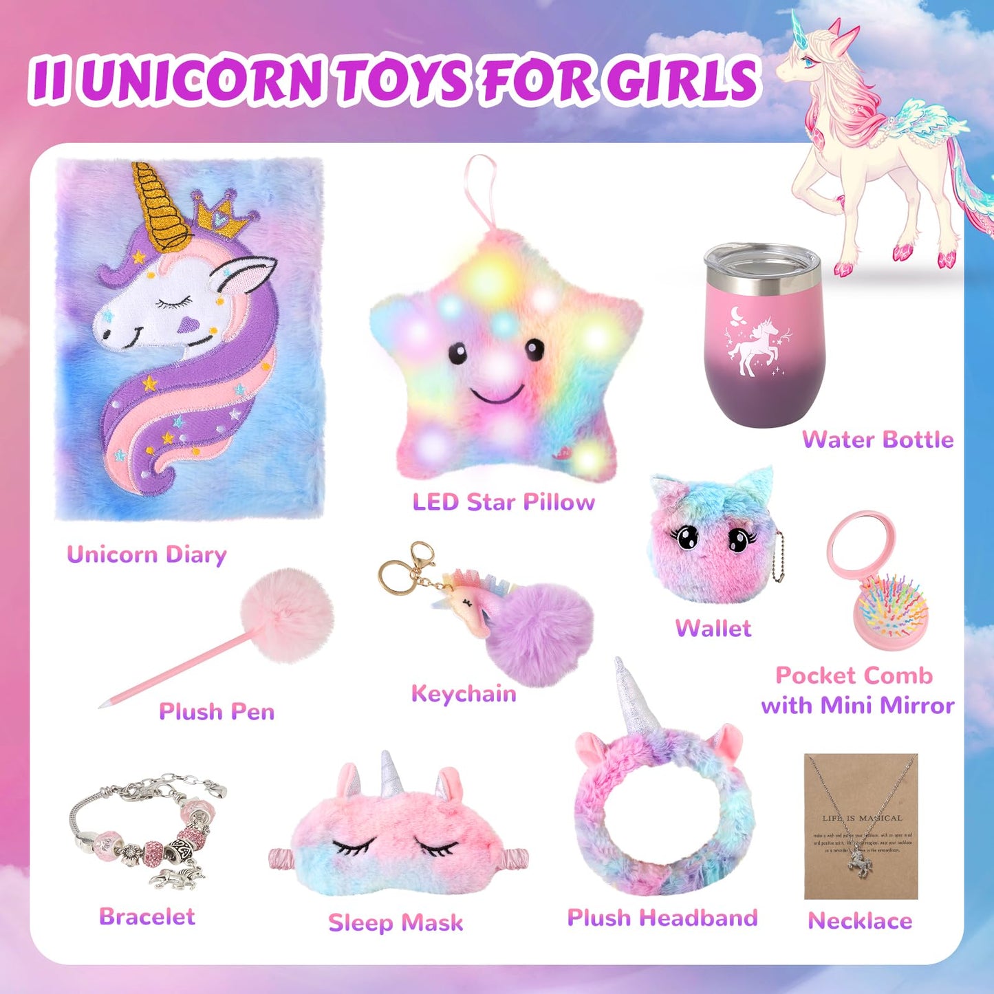 Regalos de unicornios para niñas de 5, 6, 7, 8, 9, 10+ años