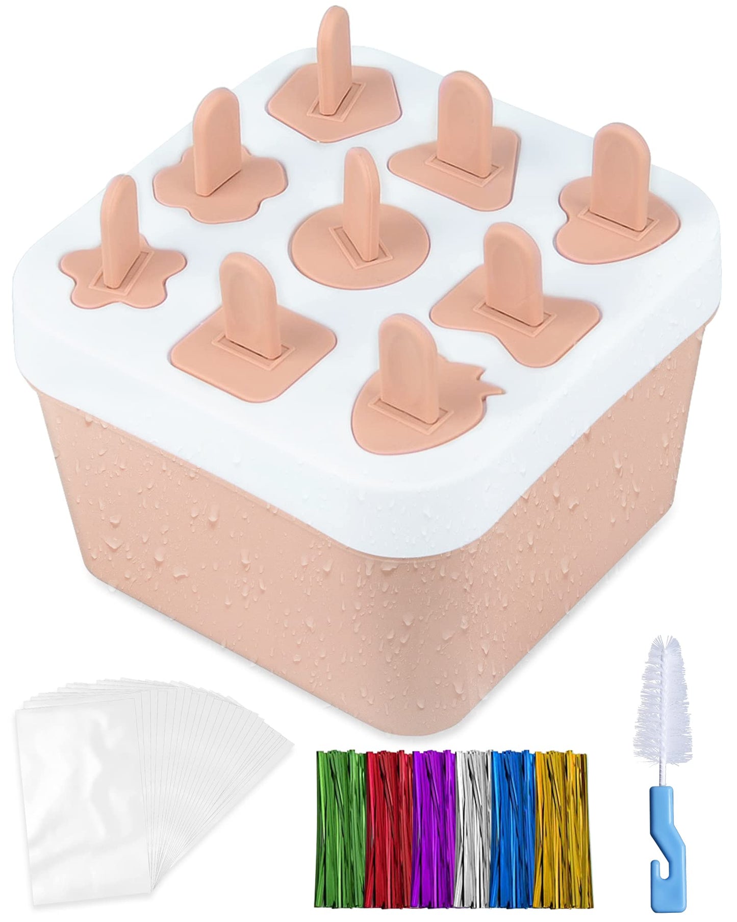 Moldes para paletas de hielo, 9 cavidades, máquina de paletas casera de fácil liberación sin BPA