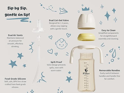 Piifur Vasos para sorber para niños pequeños de 1 a 3 años,