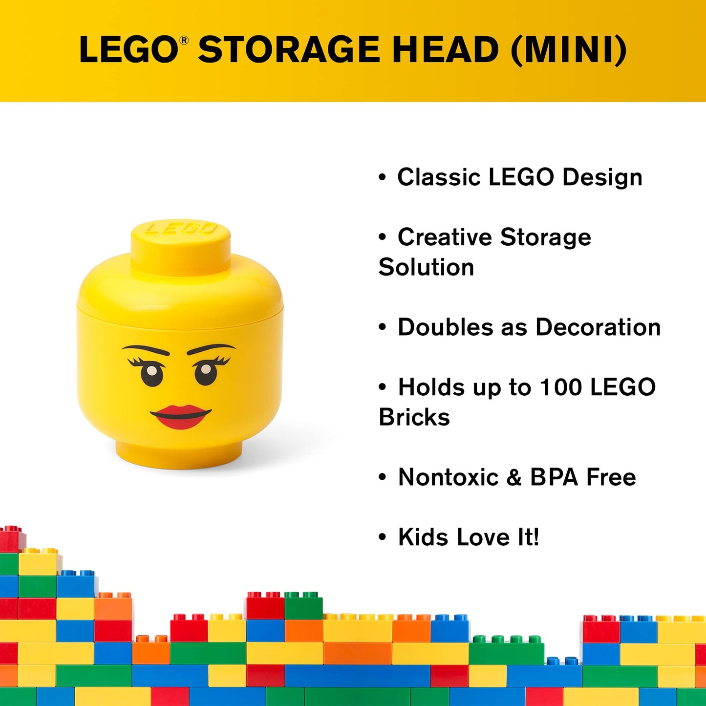 Cabeza de almacenamiento LEGO Mini Niña, 1 paquete