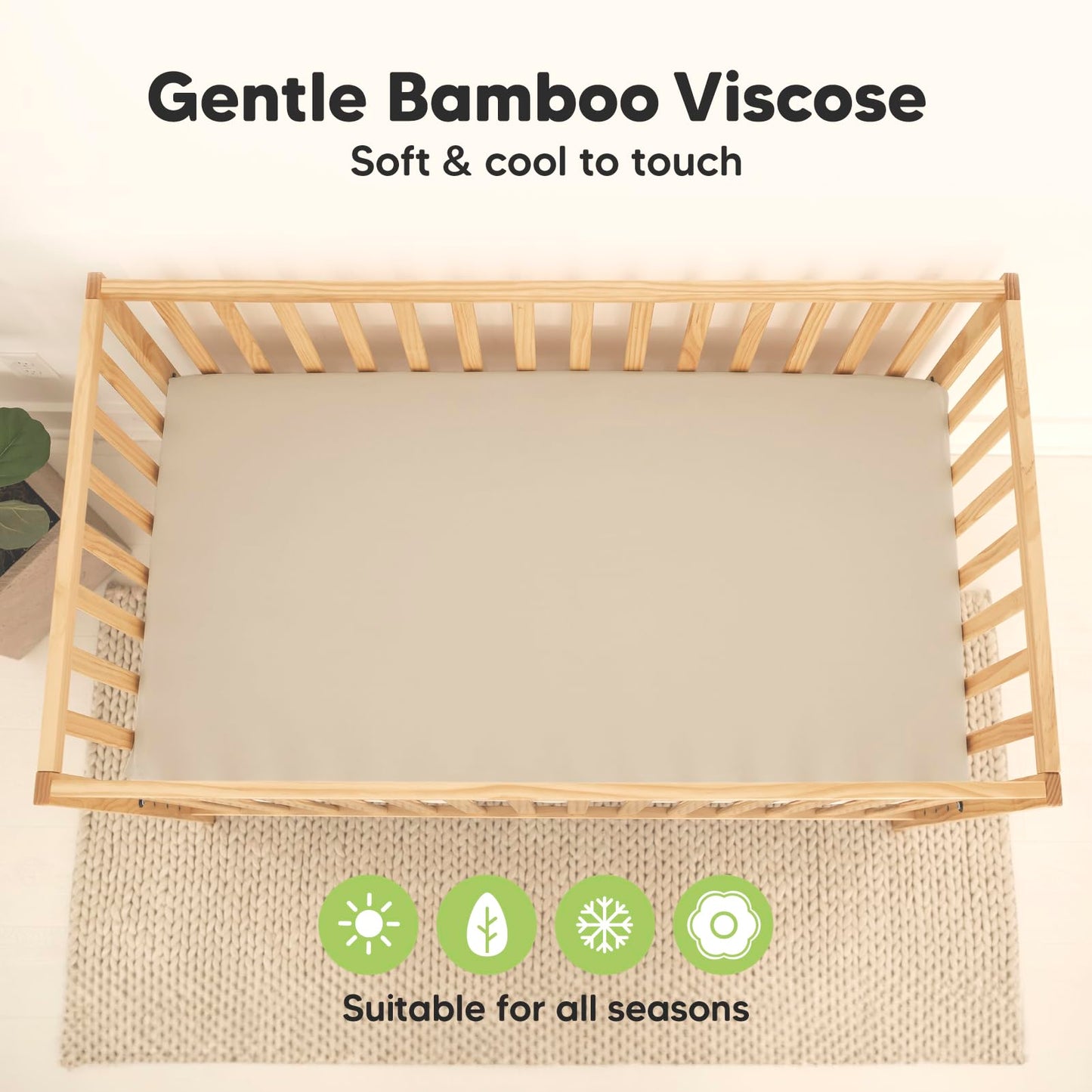 Paquete de 2 sábanas impermeables para cuna de bebé para niños y niñas - 52x28 sábanas para cama