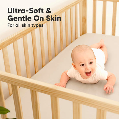 Paquete de 2 sábanas impermeables para cuna de bebé para niños y niñas - 52x28 sábanas para cama