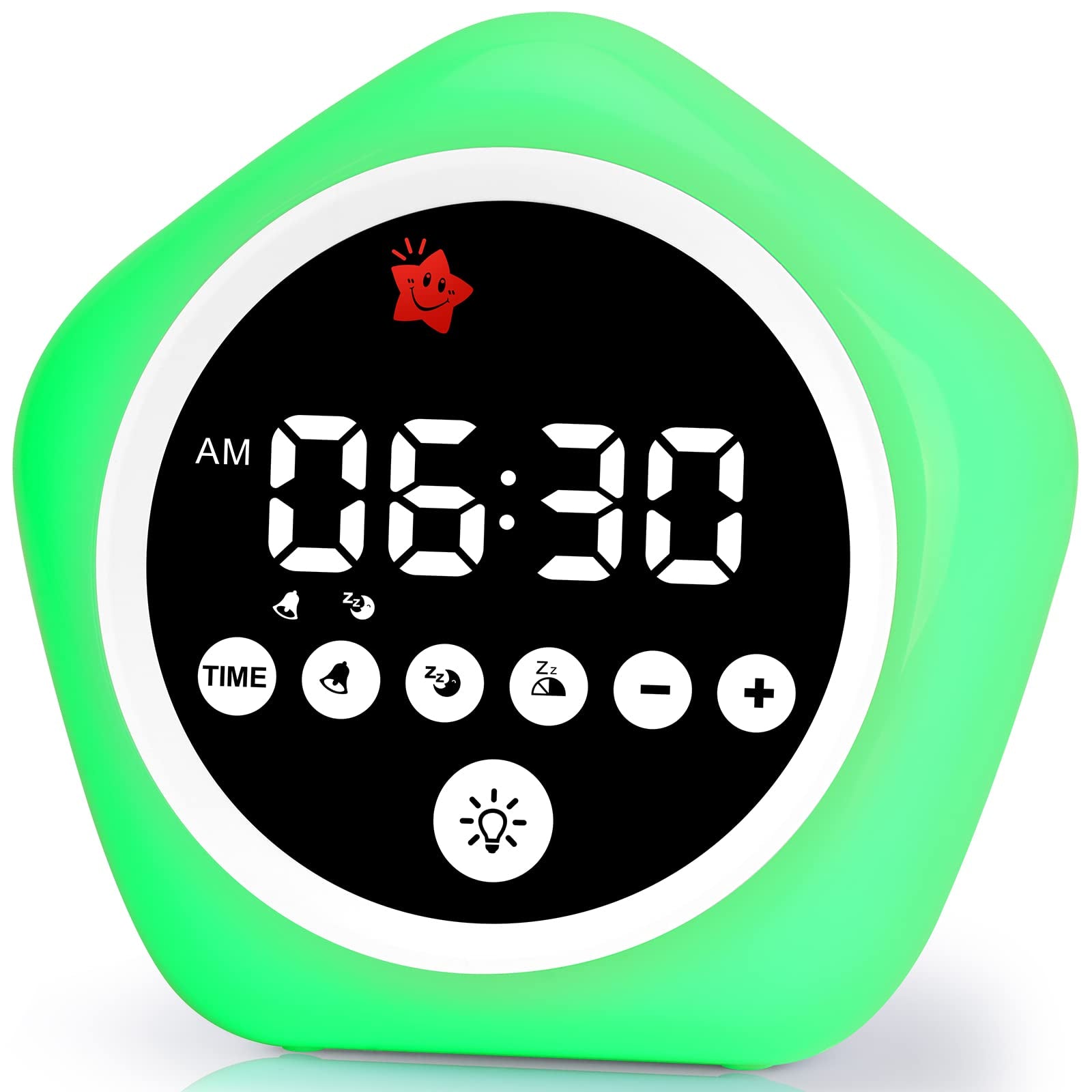 Reloj despertador para niños, reloj de entrenamiento para dormir con luces nocturnas