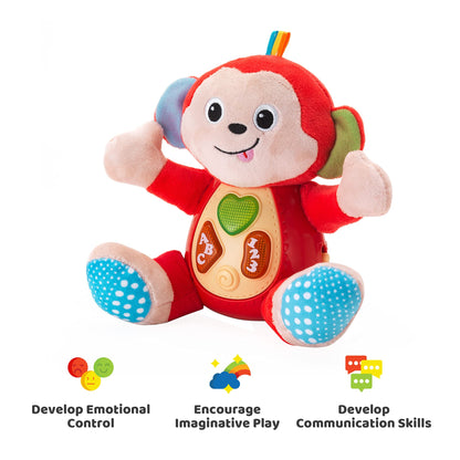 KiddoLab Peluche musical de mono – Animal de peluche suave