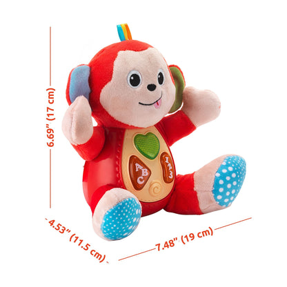 KiddoLab Peluche musical de mono – Animal de peluche suave