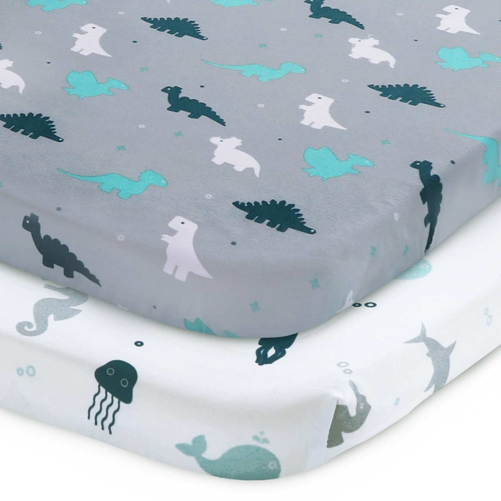 Paquete de 2 sábanas para colchón Pack N Play de 38 x 26 pulgadas