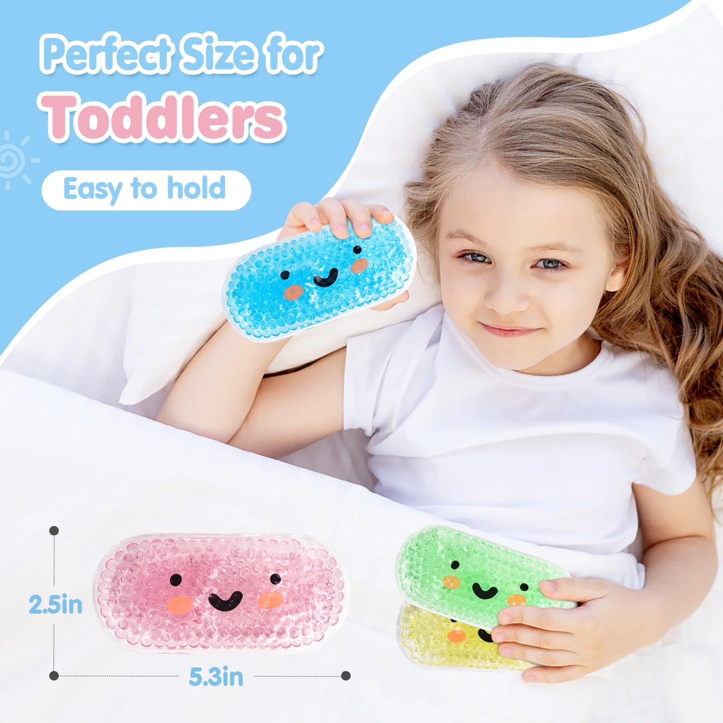 Hilph Paquetes de hielo para niños Boo Boos, bolsas de hielo reutilizables para niños y lesiones de bebés