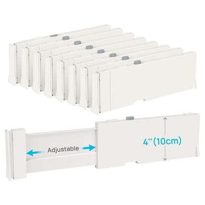 Vtopmart Separadores de cajones para ropa, paquete de 8, ajustables de 4 pulgadas de alto