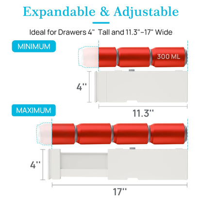 Vtopmart Separadores de cajones para ropa, paquete de 8, ajustables de 4 pulgadas de alto
