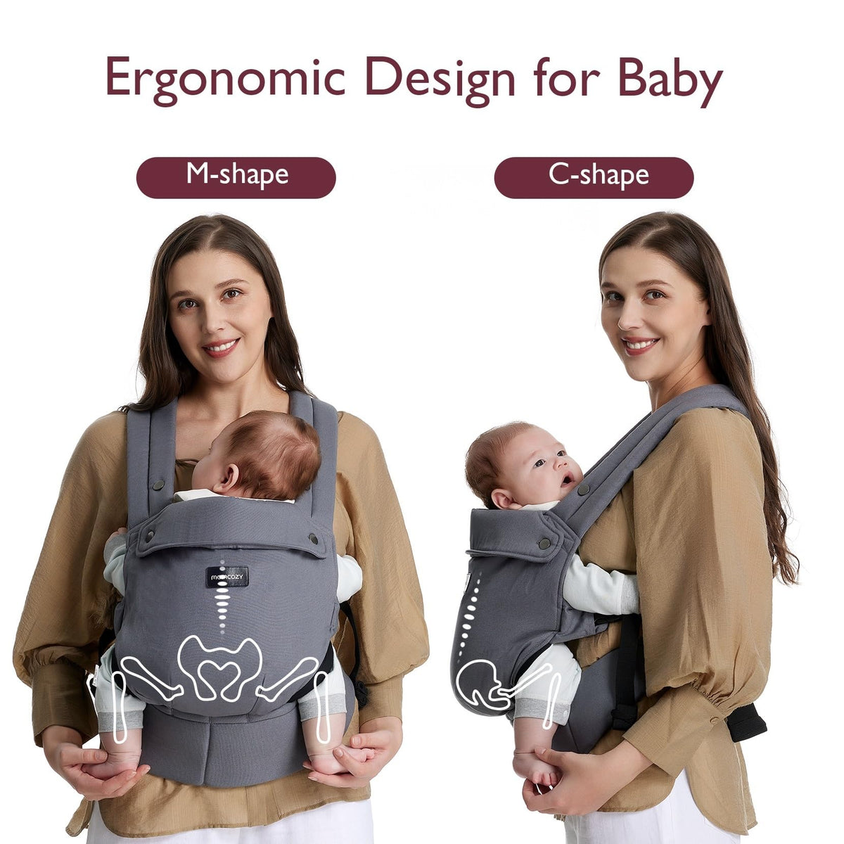 Momcozy portabebés ergonómico, acogedor y ligero para 7-44 libras
