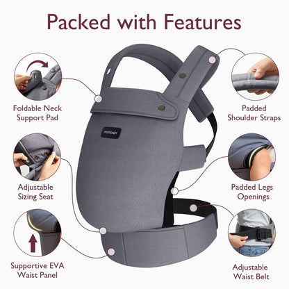 Momcozy portabebés ergonómico, acogedor y ligero para 7-44 libras