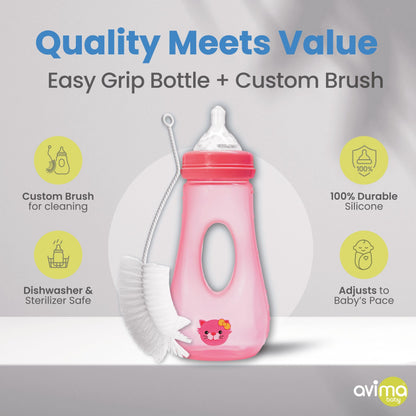 Avima Easy Grip - Biberones anticólicos para bebés, sin BPA, 8 onzas
