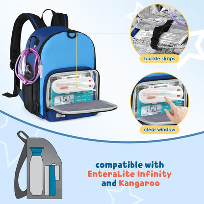 LUXJA Mochila para Tubo de Alimentación Compatible con Bolsa de 500ml y Bomba de Alimentación Entera
