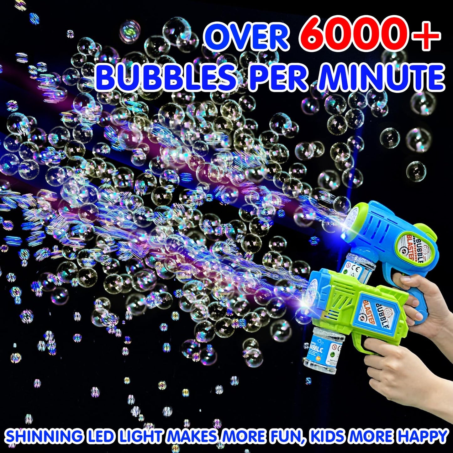 Paquete de 2 máquinas de pistola de burbujas