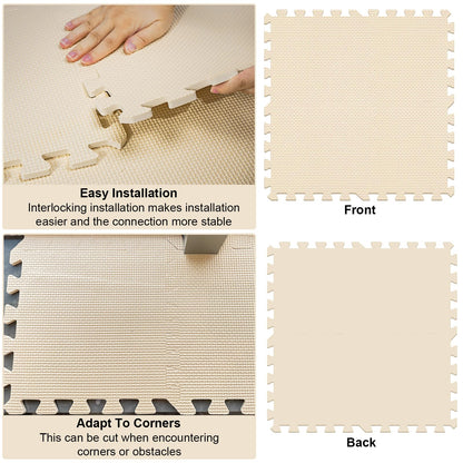 Tapete de juego de espuma para bebé, blanco, azul y verde, 18pcs 30x30cm