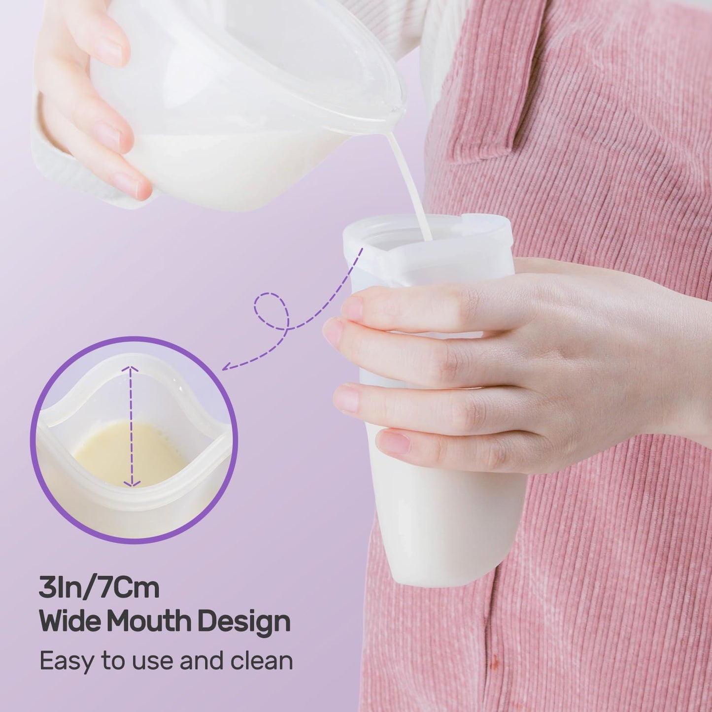 Nuliie 7 bolsas de silicona para almacenamiento de leche materna reutilizables, 8 oz/240 ml